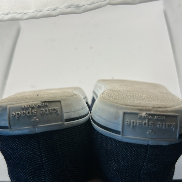 Kate Spade Denim and Black Bow Slip-On Shoes - Picture 5 of 6